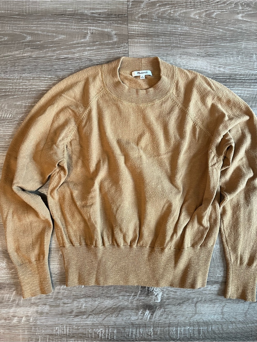 Madewell Tan Sweatshirt Sweater Women’s Small Cotton Blend Pullover